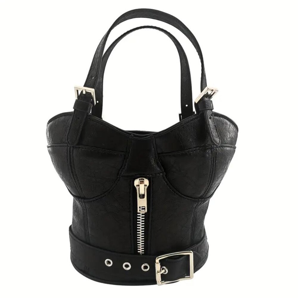 💋Chic Sexy Corset-Style Small Bucket Handbag Punk Purse with Bold Personality❤️ - Picture 6 of 11
